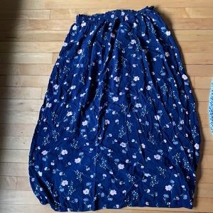 Blue/floral maxi skirt